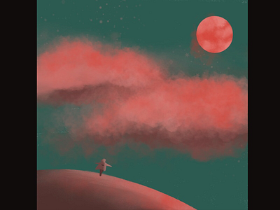 The sky freedom illustration love moon pink procreate sky