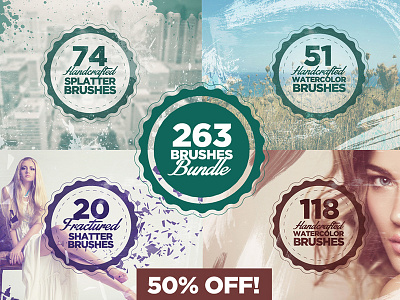 263 Brushes Bundle - 50% OFF acrylic brushes brush brushes brushes bundle photoshop photoshop brushes splatter brush splatter brushes