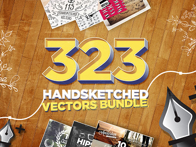 323 Handsketched Vectors Bundle handmade vectors handsketched handsketched vector handsketched vectors vector vectors