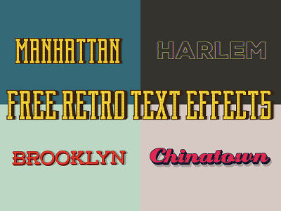 FREE Retro Text Effects for Adobe Illustrator