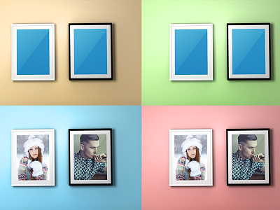 Free Colourful Frame PSD Mockups