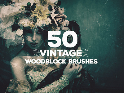 50 Vintage Woodblock Brushes acrylic brushes brush brushes brushes bundle photoshop photoshop brushes splatter brush splatter brushes