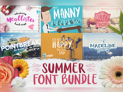 Summer Font Bundle calligraphy font fonts handdrawn font handmade font handsketched font slab serif font typography