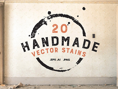 20 Handmade Vector Stains coffee coffee stain grit grunge grungy handcrafted handmade retro splatter stains texture vintage