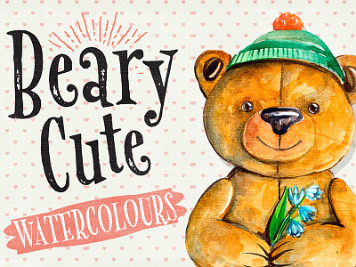 Beary Cute Watercolour Illustrations bear bear painting bears creativemarket design graphicdesign painting paintings watercolor watercolour watercolours