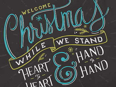 Welcome Christmas christmas christmas card hand drawn hand lettering lettering vintage