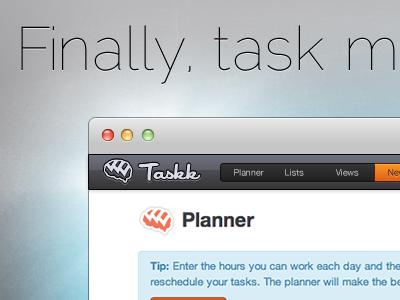 Taskk Homepage Redesign blue fireworks grey homepage orange task taskk
