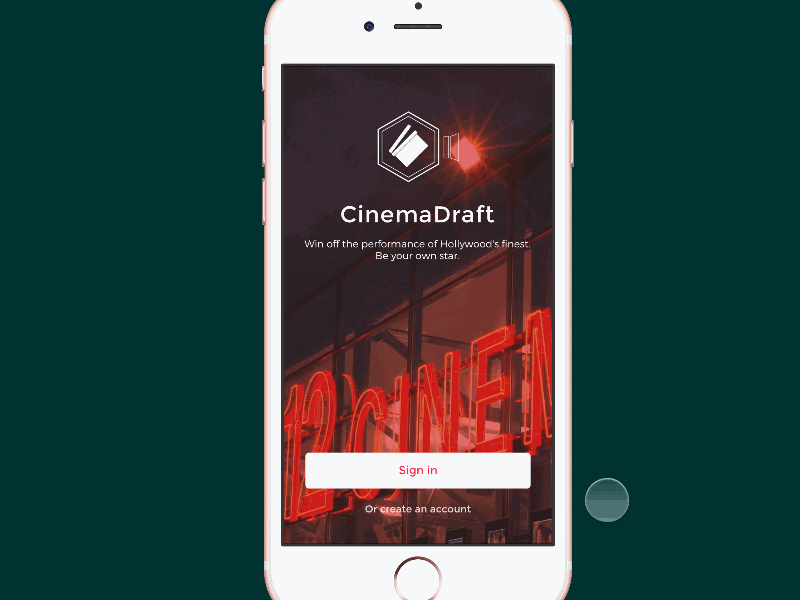 CinemaDraft Sign-in Interaction animation framer framerjs interaction onboarding sign in ui ux