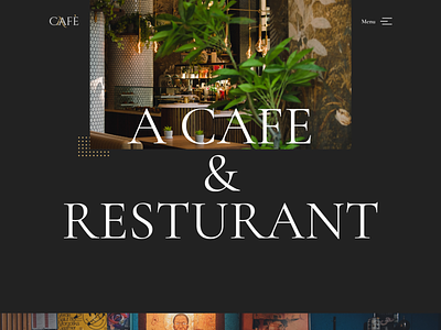Cafe home page design logo minimal typography ui web website