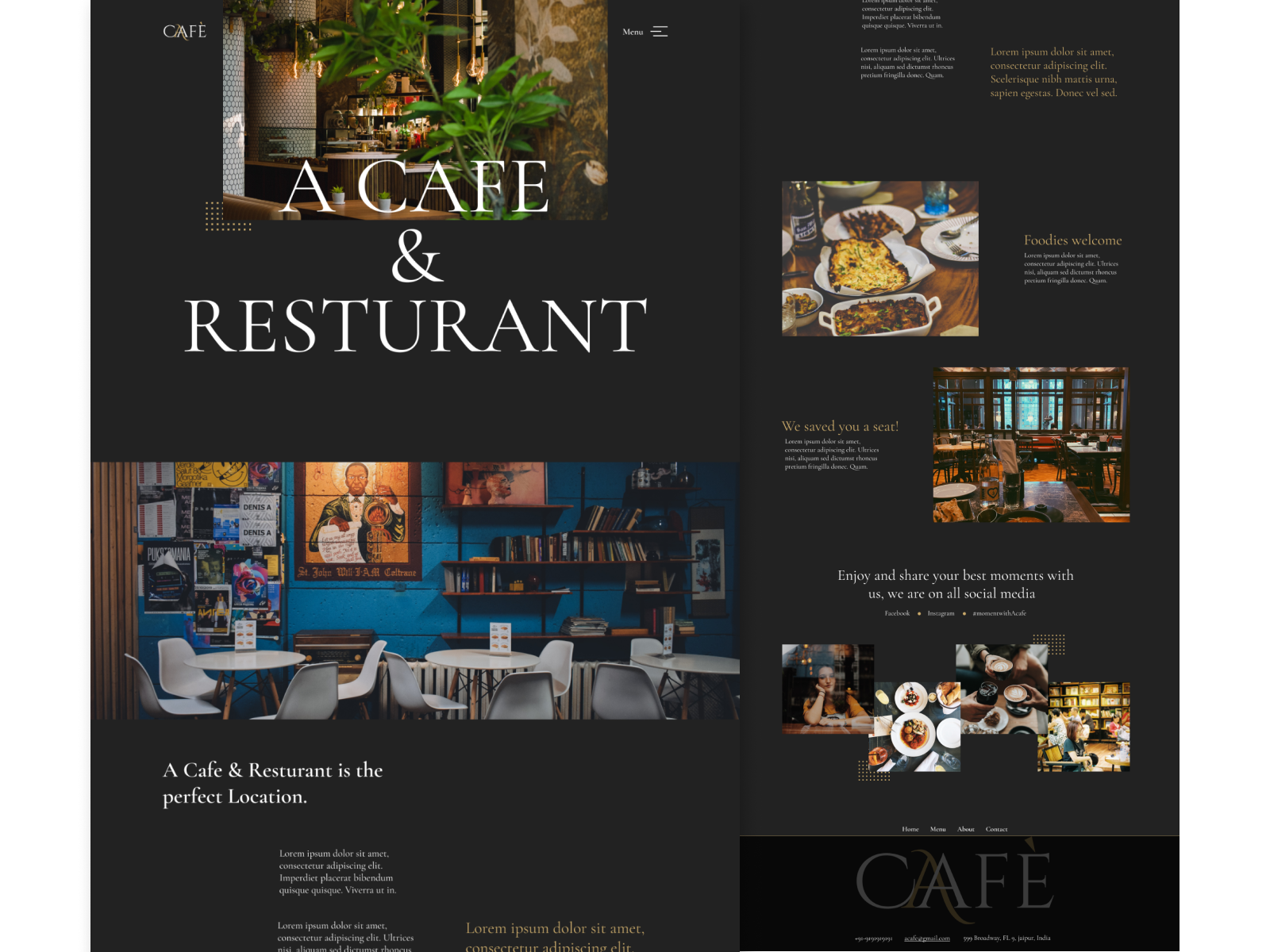 Cafe & Resturant Home page by Shweta Naruka on Dribbble