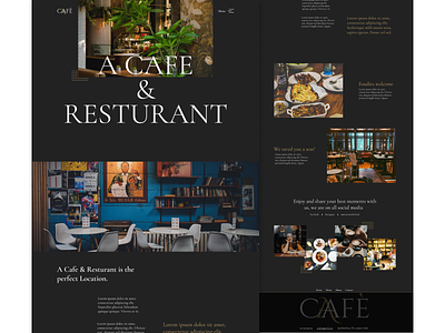 Cafe & Resturant Home page design logo minimal typography ui web website