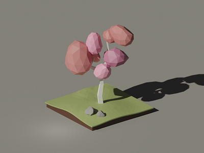 cherry blossom in fall beginner low poly tree
