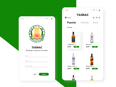 TASMAC Mobile app UI alcohol application ios mobile mobileui online shopping shopping page ui ux