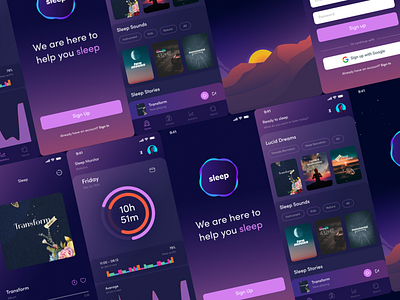 Sleep Mobile App UI/UX Design