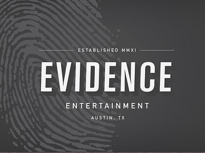 Evidence Entertainment brand / logo akzidenz grotesk business card logo print