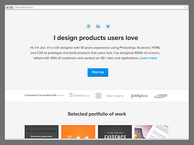 New portfolio site portfolio ux