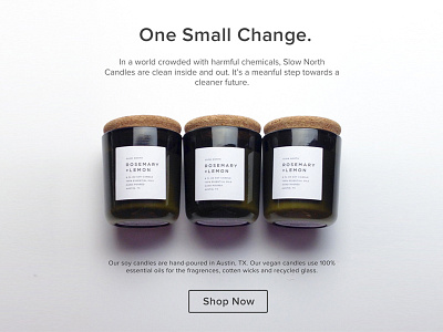 Slow North Essential Oil Candles Homepage