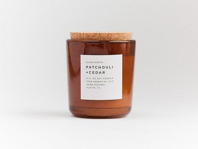 Patchouli + Cedar candle by Slow North candle gotham label product