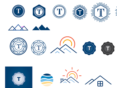 Logo variations beach crest home house logo logoform mountains seal t