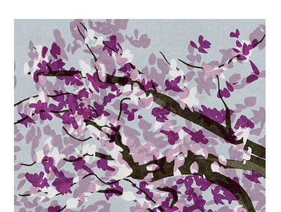 Cherry Tree adobefresco design digitalpainting graphicdesign illustration minimal procreate surfacedesign