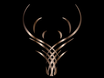 SCHOOKA LOGO 4 branding bronze deer logo design illustration linear logo vector white