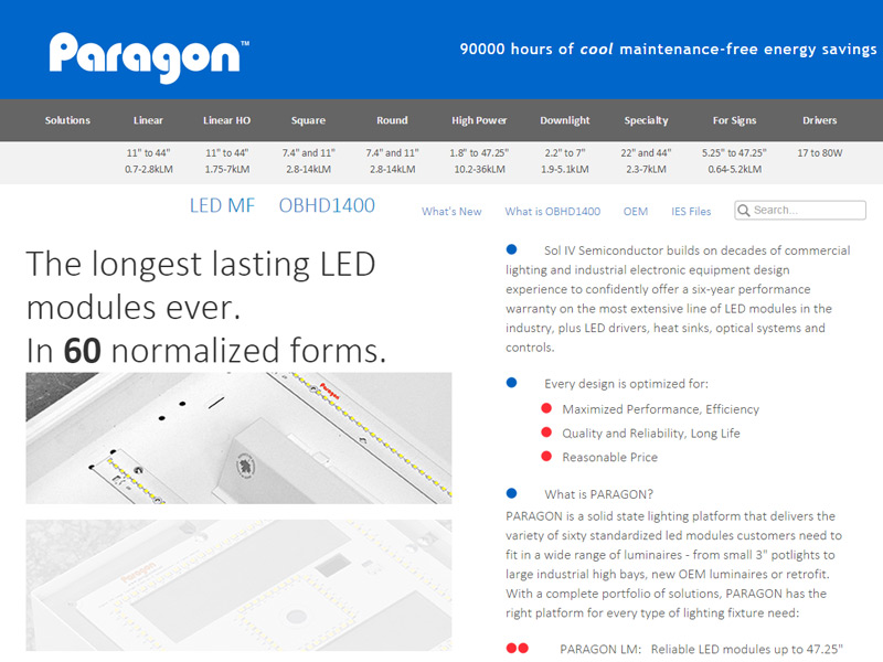 Paragon led homepage