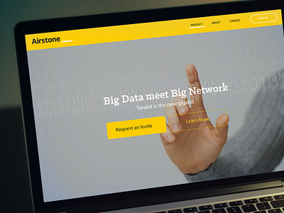 Airstone: Landing page data full screen home page landing page minimal responsive design web website yellow