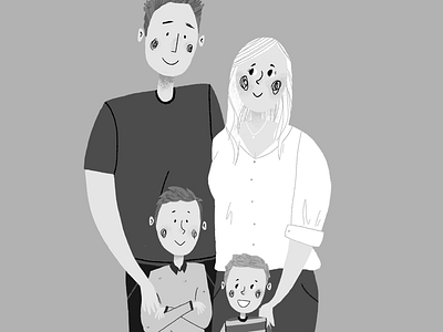 Family Portrait commission cute family portrait illustration portrait procreate