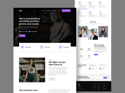 POL law firm Landing page design design figma landing page minimalist ui ux web