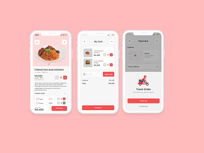 Food delivery app design figma illustration minimalist mobile ui ux