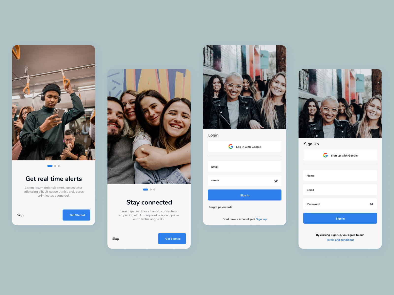 With me App, Friends/family location tracking app Onboarding by