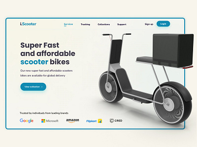 i.Scooter Bike Hero Page design figma graphic design illustration logo minimalist ui ux web