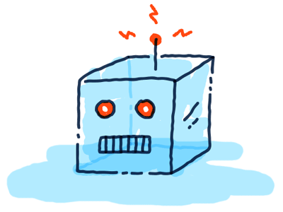 Fro-Robo animation editorial ice illustration melt robot