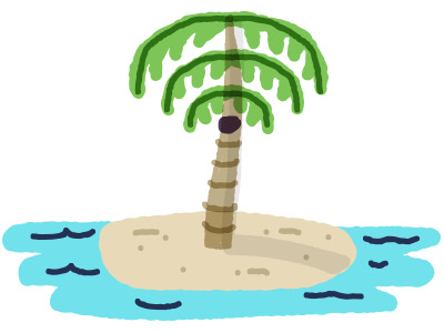 Island Wi-fi animation editorial illustration island palm tree wifi