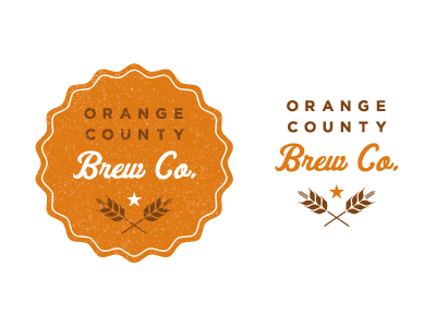 OC Brew CO crest logo orange texture