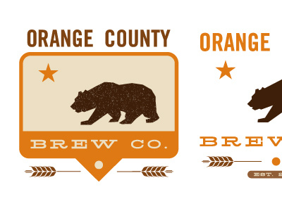 OC Brew CO 2 bear beer identity logo orange