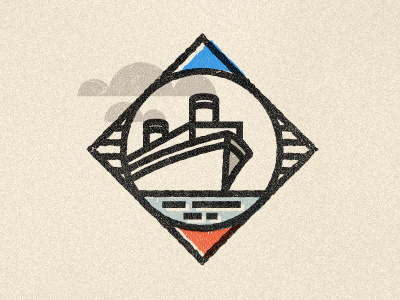 Boat boat illustration stamp texture