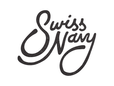 Swiss Navy beer hand drawn script texture type