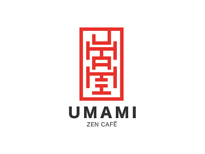 UMAMI - ZEN CAFE' // LOGO DESIGN bar cafè coffee ideograph japan logo seal umami zen