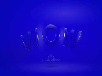WOW-glass effect 3d effect blue design design font font glass glass effect glassmorphism glassy graphicdesign graphics illustration letter minimalism mirrored reflection smooth transparency vector wow