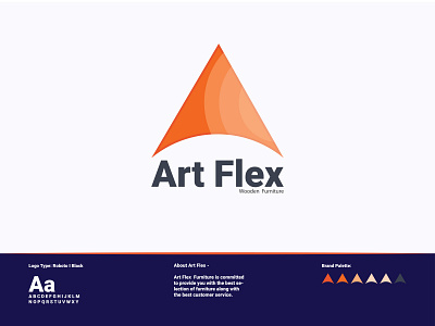 Art Flex - Wooden Furniture Company Logo a letter logo abstract animation app branding design flat furniture store icon identity logo minimal monogram typography