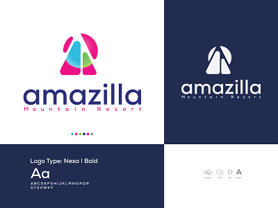 Amazilla Mountain Resort - Logo Concept abstract app brand identity branding business company creativity holiday logo designer logotype modern monogram mountain logo rank resort ui vector