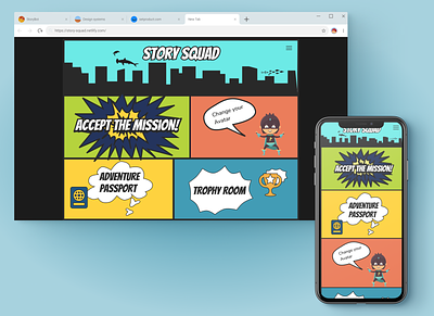 Story Squad app design game story squad ui web