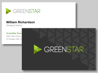 Greenstar Business Card bizcard business card energy green identity logo