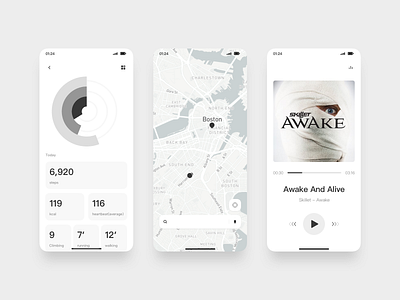 JiAN 03 black and white design minimalist mobile ui uiux