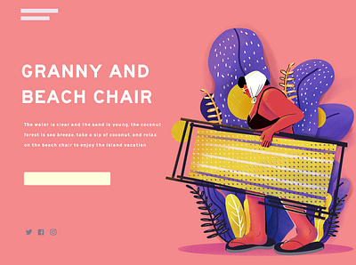 Grandma and beach chairs art branding design icon illustration illustration art illustration artist illustration design illustration digital web