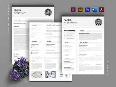 Resume / CV Template a4 clean cover letter creatiforest creative curriculum vitae cv cv design elegant minimal