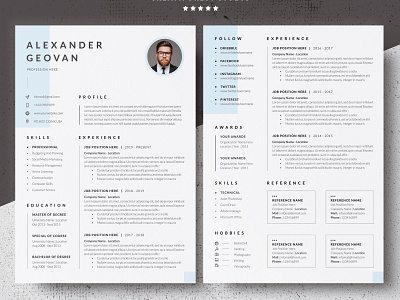 Resume/CV a4 cover letter creatiforest creative curriculum vitae cv design minimal resume resume template resume word