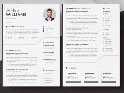 Professional 2 Resume Page by Andri Kurniawan on Dribbble