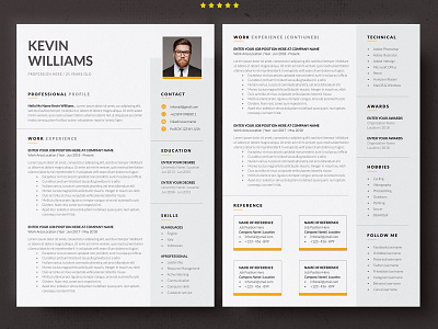 Professional Resume or CV Template a4 clean cover letter creatiforest creative curriculum vitae cv cv design minimal resume template
